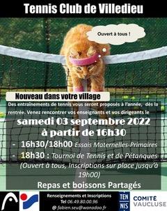 Inscriptions ouvertes au Tennis de Villedieu